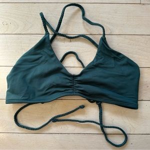 Midori Bikini Swim Top Braided Adjustable Back Deep Teal Size Large